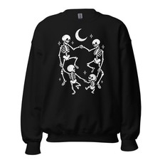 Spooky Skeleton Family Dance Unisex Sweatshirt Vintage Gothic Style Graphic picture