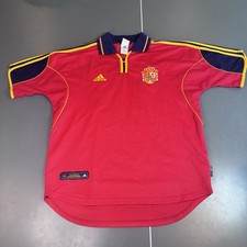 Vintage Adidas Spain 1999–2002 Home Jersey Raúl #10 Medium Red Soccer Futbol picture