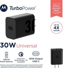 Motorola TurboPower 30 USB-C AC Power Supply Wall Charger (MC-301) - Black picture