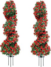 3Ft Artificial topiary spiral trees with rose set of 2 36