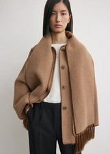Toteme Scarf Jacket Embroidered Size 34 Camel $1190 picture