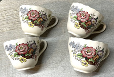 FOUR 4 Copeland Spode Teacups Coffee Cups Constable Pattern   Vintage picture