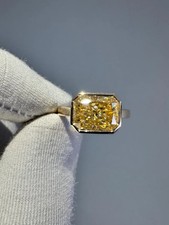 Heirloom Natural Yellow Sapphire Ring 2Ct Solid 18K Yellow Gold Wedding Gift Her picture