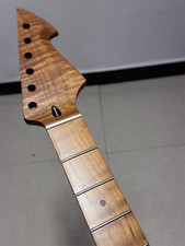 Unique head 22Fret 28 inch Roasted flame Maple Baritone guitar Neck part Replace picture