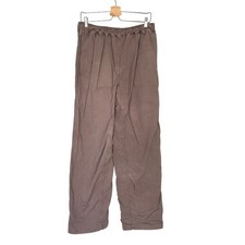 Skims Woven Relaxed Karate Pants Men's Sz M Brown Lounge Cotton Mid-Rose Pockets picture
