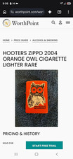 Zippo Hooters Owl Orange Matte Lighter Limited Edition 1/1000 2004 w/ Box picture