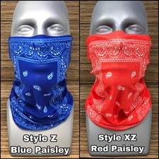 Black Paisley Face Mask Neck Gaiter Motorcycle Balaclava Tube Bandana Bike Mask picture