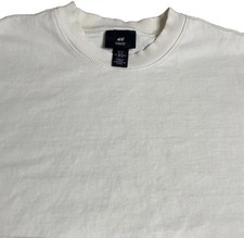 H&M  Heavyweight Oversized Fit Size M Sweatshirt Short Sleeve Cropped Ivory picture