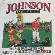 Big Johnson Johnson Drivers 90s Retro style White T shirt Heavy Cotton S-5XL picture