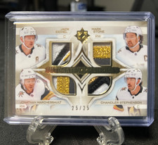 2023-24 Ultimate Collection Gold 25/25 Jack Eichel Mark Stone Quad Patch 1m2e picture