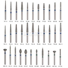 100Pcs 100Types Dental Diamond Burs Round Head FO EX TR For High Speed Handpiece picture