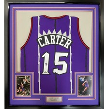 Framed Facsimile Autographed Vince Carter 35x39 Purple Jersey picture