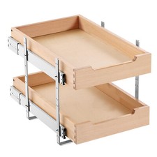 2 Tier Pull Out Cabinet Organizer Soft Close Slide Out Wood Drawer 14