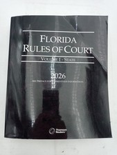 2026 Florida Rules of Court Volume 1 State Unused 9798350212549 picture