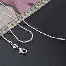 Men&Women's 925 Sterling Silver Tarnish-Free Italian Snake Chain Necklace 16-24* picture