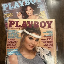 (2) Vtg Playboy Magazines March & April 1982 Good Condition w/Centerfolds picture