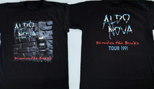 VTG Aldo Nova - Blood on the Bricks Tour '91 Cotton Black T Shirt S-5XL AG680 picture