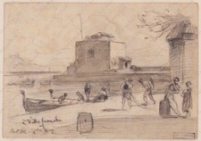 1883 Drawing Alfred Paul Emile Etienne DUMONT signed pencil drawing Switzerland picture