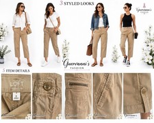 Loft Ann Taylor Womens  Khaki pocket pants  Size 6 Crop Cargo Utility Casual picture