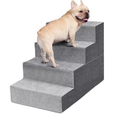 4-Step Foam Dog Stairs Non-Slip Pet Ramp With Removable Cover for High Bed Couch picture