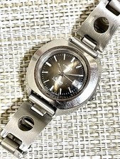 Vintage 1970s ORIENT Minimatic Automatic 21J Dark Amber Dial Faceted Glass Watch picture