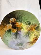 Antique Limoges France Pine Cone Plate Signed Idna Snyder J.P.L. Jean Pouyat picture