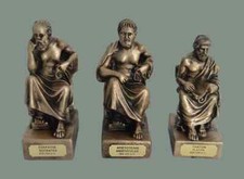 Socrates Aristotle Plato sculpture set artifacts Bronze effect quality artifact picture