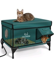 Weatherproof Heated Cat Shelter - Large Outdoor Feral Cat House Stray Waterproof picture