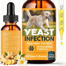 Dog Yeast Infection Treatment Ear Drops Natural Itchy Skin Relief Cat Pet 60ml picture