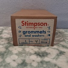 Vintage Stimpson No 4 Brass Grommets & Washers 140 Count Crafting Repair Set picture