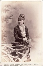 PRETTY FASHIONABLE WOMAN: FEMALE PHOTOGRAPHER : PHILADELPHIA, PA. : CABINET CARD picture