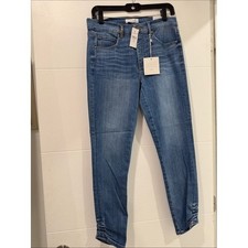 LOFT Skinny Jeans Womens 6 Blue Ruched Ankle Sustainable Style picture
