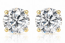 VS 1 Carat (ctw) Diamond Studs in 14k White or Yellow Gold Lab Grown picture
