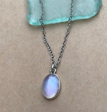 NATURAL  MOONSTONE ARTISAN HANDMADE SUNDANCE CHARM NECKLACE SILVER JEWELRY picture