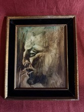 Vintage Devil Mephisto Satyr Painting Oil On Board Occult Paganism Oddities Art picture