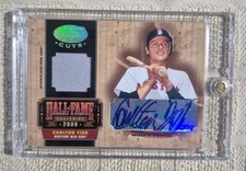 2004 Leaf Certified Cuts - Hall of Fame Souvenirs Carlton Fisk Signatures /27 picture