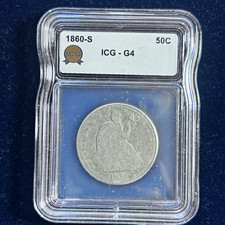 1860-S Seated Liberty Half Dollar 50C, ICG G4 picture