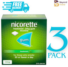 3 x Nicorette Fresh mint Gum 2Mg 210 Pieces - USA SELLER - VERY FAST SHIPPING picture