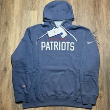 Nike New England Patriots Rivalries Club Hoodie Authentic Sideline Storm Blue picture