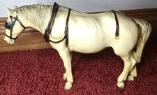 Vintage Breyer Molding Co Old Timer Horse White Grey Alabaster/Yellow Finish 70s picture
