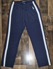 Vintage 90s Polo Ralph Lauren Track Pants Mens Large Blue Big Pony Side Stripes picture