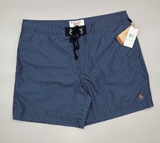 Original Penguin Mens Blue Orange Check Swim Trunks Sz 34 Munsingwear Drawstring picture