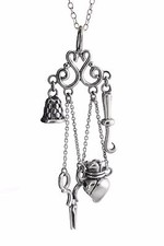 Chatelaine Sewing Pendant Necklace - 925 Sterling Silver - Victorian Replica  picture