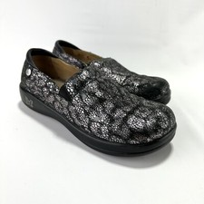 Alegria KELI Black Silver Metallic Comfort Shoes Clogs Size 10 (40) Slip on picture