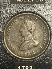 1783 Washington - Small Bust, Plain Edge Colonial Copper Coin picture