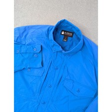 Alaskan Hardgear Duluth Trading Mens L Vented Long Sleeve Shirt Blue Workwear picture