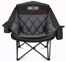 Overmont XL Camping Chair 500lb Heavy Duty Folding Chair Black picture