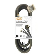 HDX 6 ft. 6/3 50 Amp 3-Prong Range Power Cord, Grey picture
