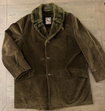 Vtg Mighty Mac Mac-Cord Corduroy Jacket Faux Fur Lined Brown Mens 46 picture
