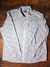 Patagonia Men's Geometric Long Sleeve Button-Up Shirt, Cotton Woven, Size L picture